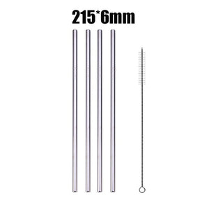 4/8Pcs Reusable High Quality Stainless Steel Metal Drinking Straw with Cleaner Brush Wholesale