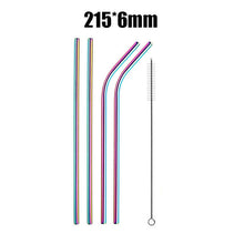 Load image into Gallery viewer, 4/8Pcs Reusable High Quality Stainless Steel Metal Drinking Straw with Cleaner Brush Wholesale