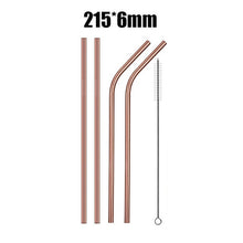 Load image into Gallery viewer, 4/8Pcs Reusable High Quality Stainless Steel Metal Drinking Straw with Cleaner Brush Wholesale