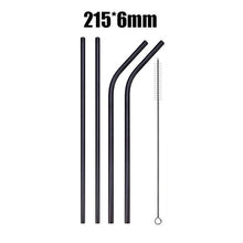 Load image into Gallery viewer, 4/8Pcs Reusable High Quality Stainless Steel Metal Drinking Straw with Cleaner Brush Wholesale