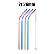 Load image into Gallery viewer, 4/8Pcs Reusable High Quality Stainless Steel Metal Drinking Straw with Cleaner Brush Wholesale