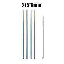 Load image into Gallery viewer, 4/8Pcs Reusable High Quality Stainless Steel Metal Drinking Straw with Cleaner Brush Wholesale