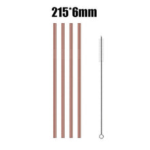 Load image into Gallery viewer, 4/8Pcs Reusable High Quality Stainless Steel Metal Drinking Straw with Cleaner Brush Wholesale