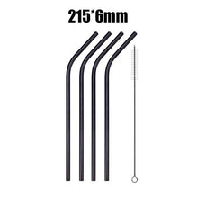 Load image into Gallery viewer, 4/8Pcs Reusable High Quality Stainless Steel Metal Drinking Straw with Cleaner Brush Wholesale