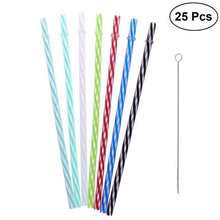 Load image into Gallery viewer, 25pcs Mixed Color Party Pack Plastic Thick Drinking Straws Party