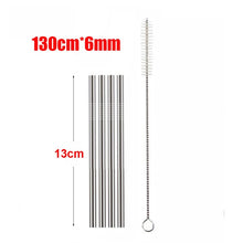 Load image into Gallery viewer, 4/8Pcs Reusable High Quality Stainless Steel Metal Drinking Straw with Cleaner Brush Wholesale